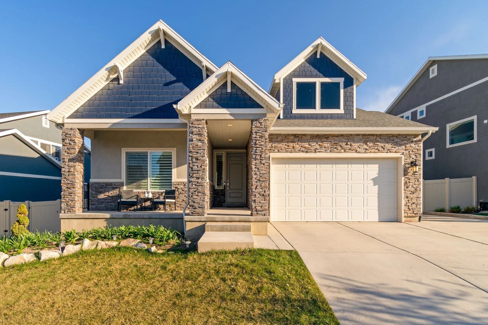Suburban house exterior in daylight